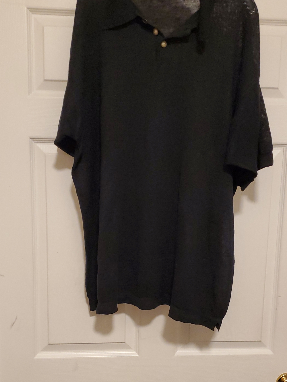 Geoffrey Beene Black Short-Sleeve Polo with Button Collar